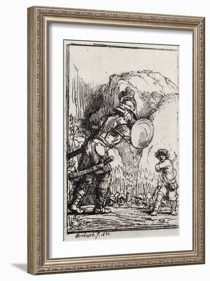David and Goliath-Rembrandt van Rijn-Framed Giclee Print