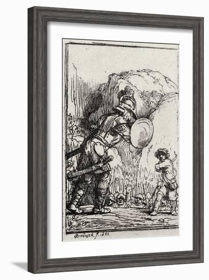 David and Goliath-Rembrandt van Rijn-Framed Giclee Print