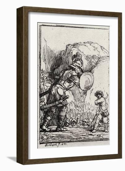 David and Goliath-Rembrandt van Rijn-Framed Giclee Print