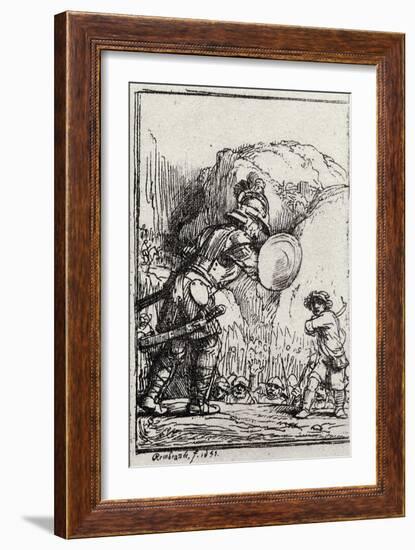 David and Goliath-Rembrandt van Rijn-Framed Giclee Print