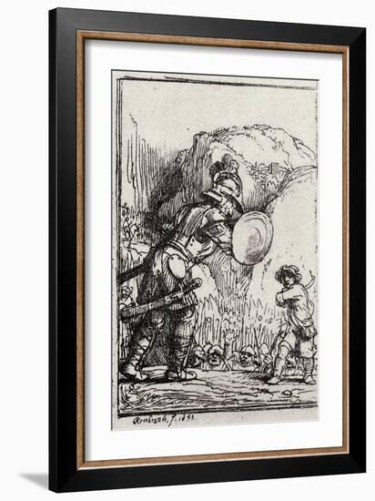 David and Goliath-Rembrandt van Rijn-Framed Giclee Print