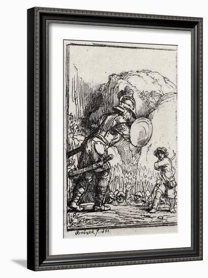 David and Goliath-Rembrandt van Rijn-Framed Giclee Print