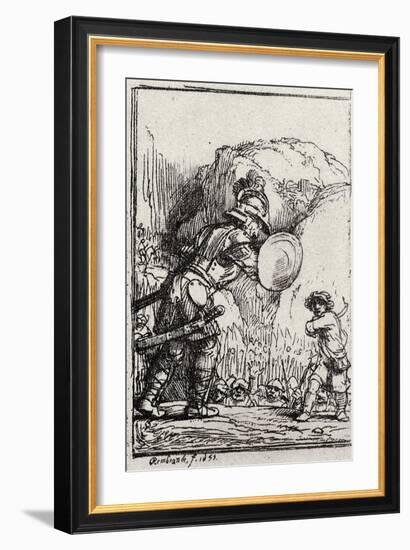 David and Goliath-Rembrandt van Rijn-Framed Giclee Print