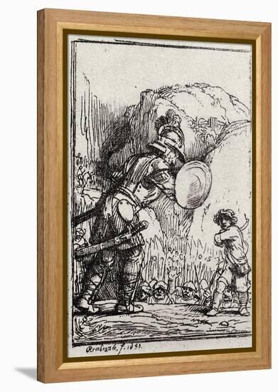 David and Goliath-Rembrandt van Rijn-Framed Premier Image Canvas