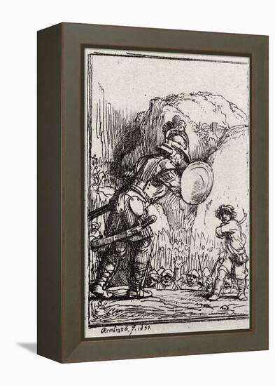 David and Goliath-Rembrandt van Rijn-Framed Premier Image Canvas