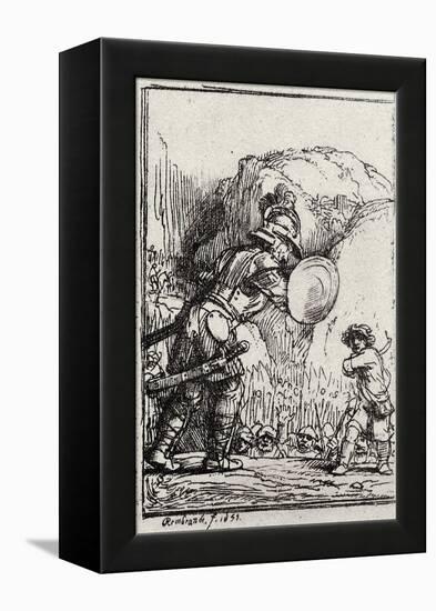 David and Goliath-Rembrandt van Rijn-Framed Premier Image Canvas