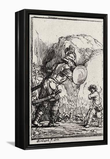 David and Goliath-Rembrandt van Rijn-Framed Premier Image Canvas