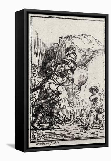 David and Goliath-Rembrandt van Rijn-Framed Premier Image Canvas