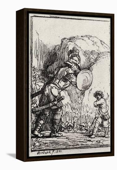 David and Goliath-Rembrandt van Rijn-Framed Premier Image Canvas