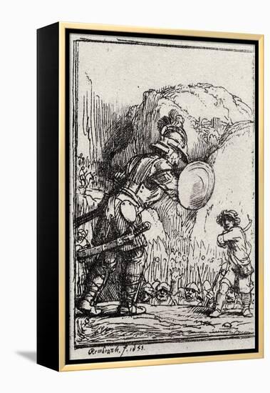 David and Goliath-Rembrandt van Rijn-Framed Premier Image Canvas