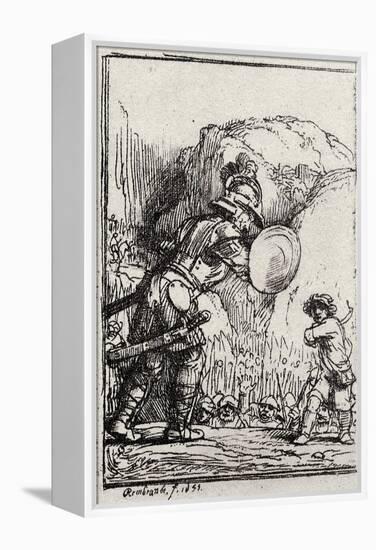 David and Goliath-Rembrandt van Rijn-Framed Premier Image Canvas