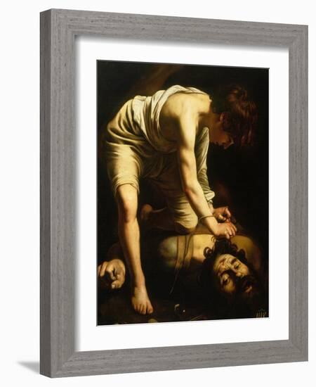 David and Goliath-Caravaggio-Framed Giclee Print