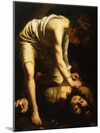David and Goliath-Caravaggio-Mounted Giclee Print