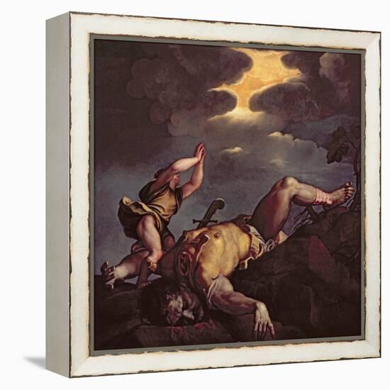 David and Goliath-Titian (Tiziano Vecelli)-Framed Premier Image Canvas