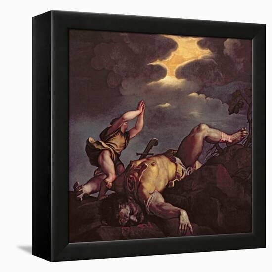 David and Goliath-Titian (Tiziano Vecelli)-Framed Premier Image Canvas