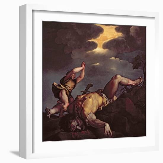 David and Goliath-Titian (Tiziano Vecelli)-Framed Giclee Print