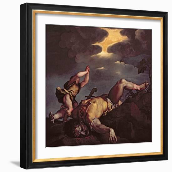 David and Goliath-Titian (Tiziano Vecelli)-Framed Giclee Print