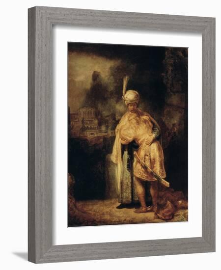 David and Jonathan, 1642-Rembrandt van Rijn-Framed Giclee Print