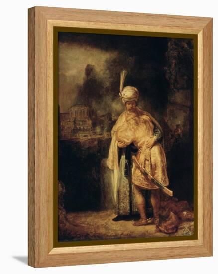 David and Jonathan, 1642-Rembrandt van Rijn-Framed Premier Image Canvas