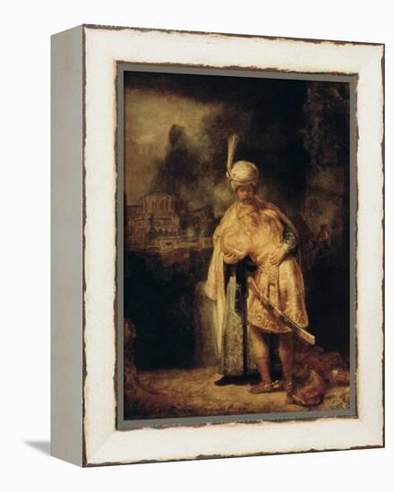 David and Jonathan, 1642-Rembrandt van Rijn-Framed Premier Image Canvas