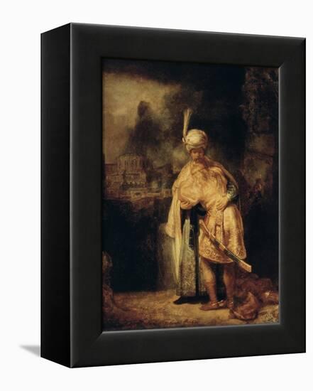 David and Jonathan, 1642-Rembrandt van Rijn-Framed Premier Image Canvas