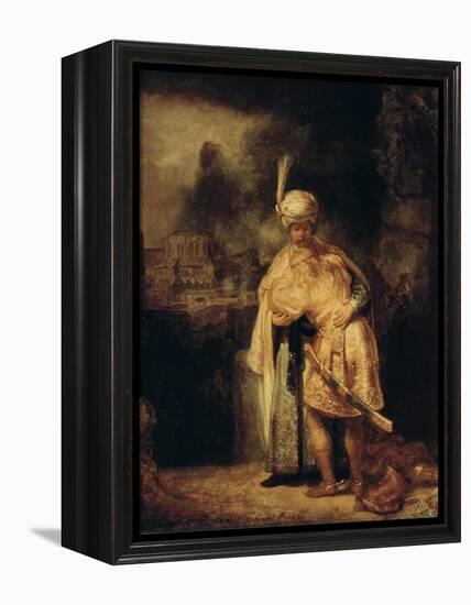 David and Jonathan, 1642-Rembrandt van Rijn-Framed Premier Image Canvas