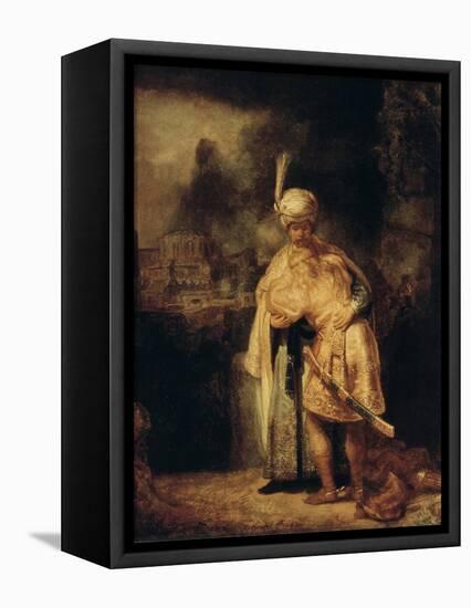 David and Jonathan, 1642-Rembrandt van Rijn-Framed Premier Image Canvas