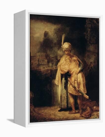 David and Jonathan, 1642-Rembrandt van Rijn-Framed Premier Image Canvas