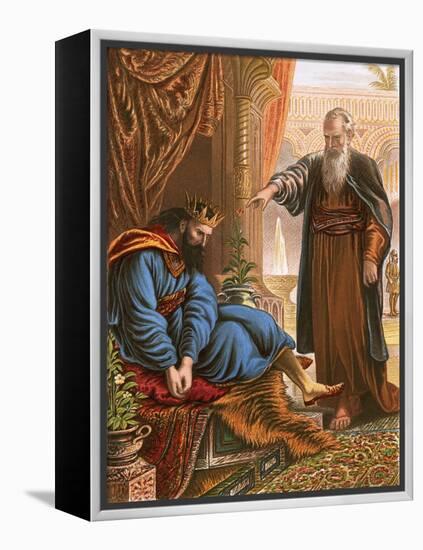 David and the Prophet Nathan-English-Framed Premier Image Canvas