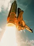 Space Shuttle and Earth-David Bases-Photographic Print