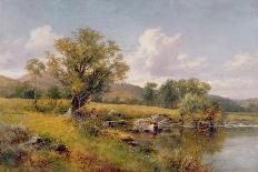 A River Landscape-David Bates-Giclee Print