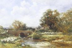 A River Landscape-David Bates-Framed Giclee Print