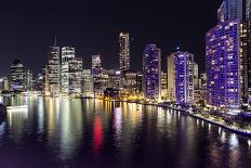Brisbane Cityscape by Night-David Bostock-Framed Photographic Print