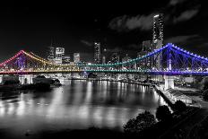 Brisbane Cityscape by Night-David Bostock-Framed Photographic Print