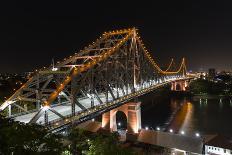 Brisbane Story Bridge by Night - Black and White-David Bostock-Photographic Print