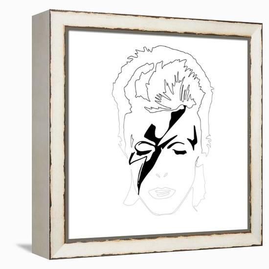 David Bowie Line Drawing-Logan Huxley-Framed Stretched Canvas