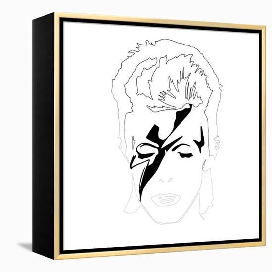 David Bowie Line Drawing-Logan Huxley-Framed Stretched Canvas