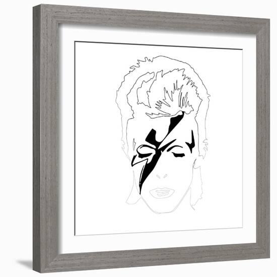 David Bowie Line Drawing-Logan Huxley-Framed Art Print