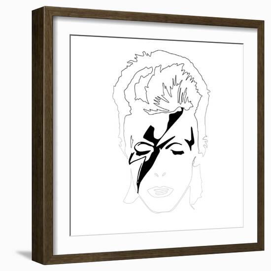 David Bowie Line Drawing-Logan Huxley-Framed Art Print