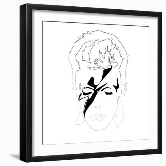 David Bowie Line Drawing-Logan Huxley-Framed Art Print