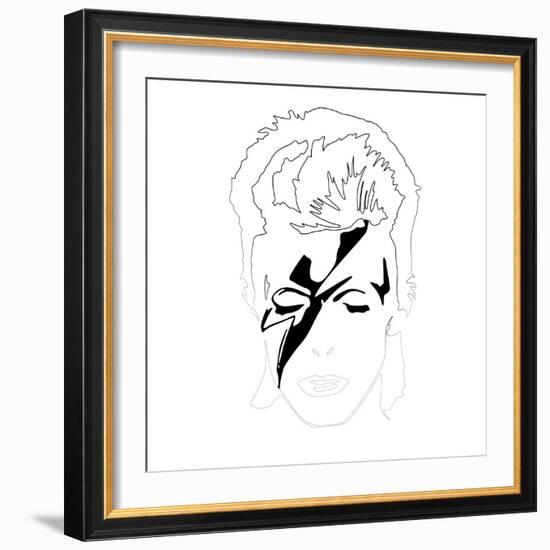 David Bowie Line Drawing-Logan Huxley-Framed Art Print