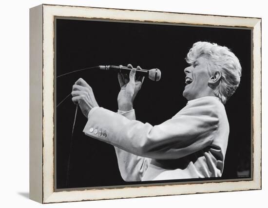 David Bowie Performing at Madison Square Garden-null-Framed Premier Image Canvas