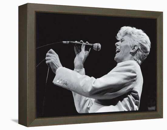 David Bowie Performing at Madison Square Garden-null-Framed Premier Image Canvas