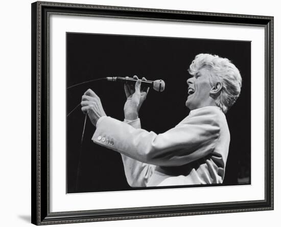 David Bowie Performing at Madison Square Garden-null-Framed Premium Photographic Print