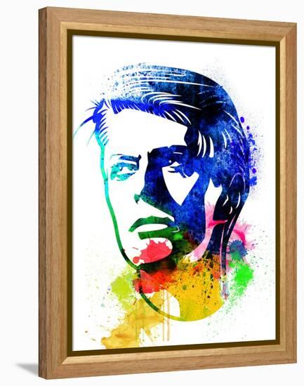 David Bowie Watercolor-Nelly Glenn-Framed Stretched Canvas