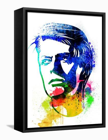 David Bowie Watercolor-Nelly Glenn-Framed Stretched Canvas