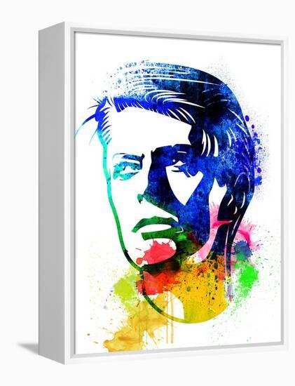 David Bowie Watercolor-Nelly Glenn-Framed Stretched Canvas