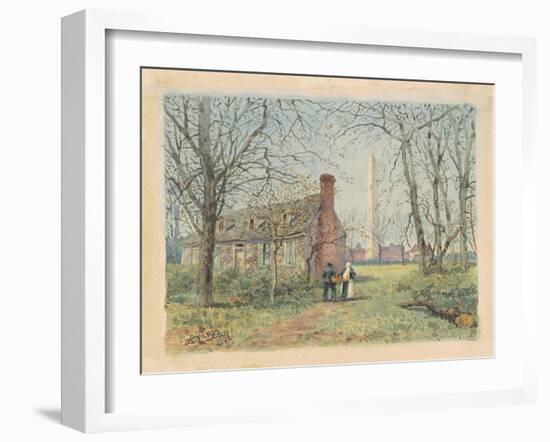 David Burns's Cottage and the Washington Monument, Washington D.C., 1892-Walter Paris-Framed Giclee Print