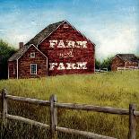 Weathered Barns Red with Words-David Cater Brown-Framed Art Print