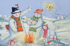 Snowman Family Christmas-David Cooke-Giclee Print